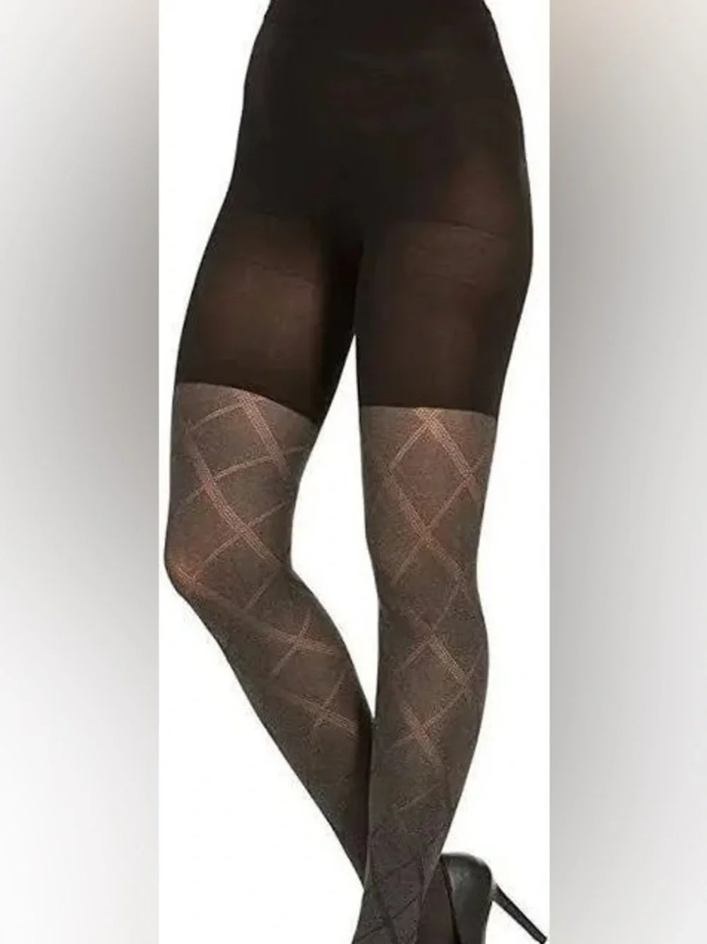 NWT Classic Black Flipside Diamond Reversible Shaping Tights Assets bySpanx Sz 2